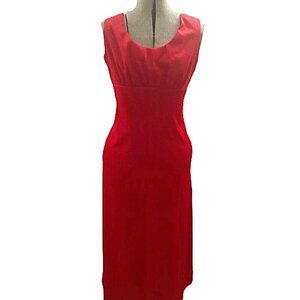 Vintage 60s Red Maxi Dress Prom Formal Sleeveless